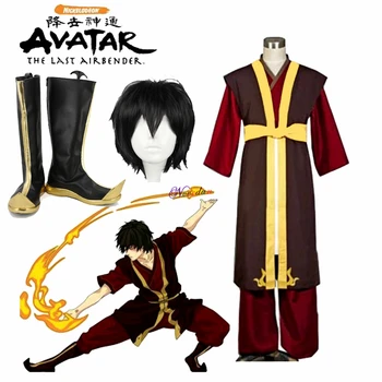 Avatar The Last Airbender Zuko Cosplay Costum Rege Prințul Uniformă Anime Aang, Zuko Cosplay Pantofi Peruca Pentru Petrecere de Halloween