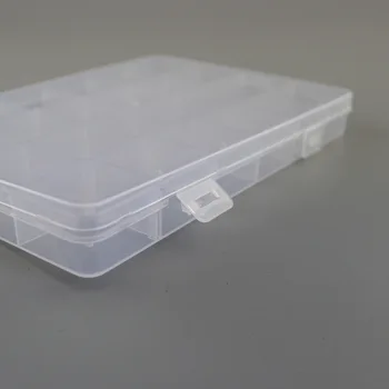 24 Grilă Dreptunghi De Plastic Transparent De Depozitare Cutie De Bijuterii Compartiment Reglabil Container Pentru Margele Colectia De Accesorii De Caz