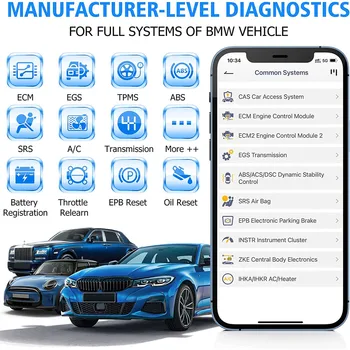 ANCEL BD300 OBD Bluetooth OBD2 Scanner Citeste/Sterge ABS Airbag Transmisie TPMS Cod de Eroare Baterie de Masina Înregistrare pentru BMW Mini