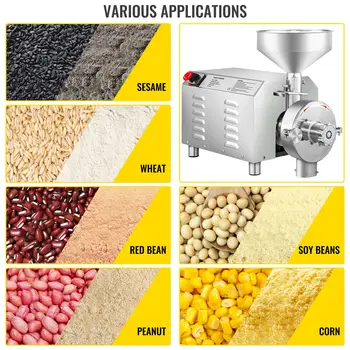 VEVOR 60 KG/H Electric Moara de Cereale Polizor 3000W Puternic Oster Soia Blender Cereale Concasor Mașină de Prelucrare a Alimentelor Comerciale