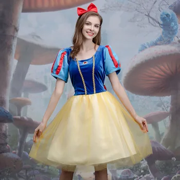 Nou Stil Princess Dress Up Alba Ca Zapada Adult Fantezie De Film De Halloween Costume Cosplay Fantasias Seturi De Rochie Pentru Femei