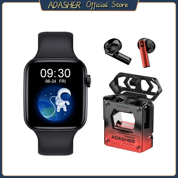 ADASHER Z01 Ceas Inteligent Apel de Fitness Brățară Fata Ceas Personalizat de Încărcare Wireless Muzica Sport Smartwatch +Cască Bluetooth