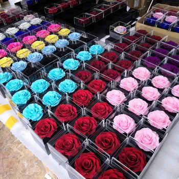 Floare de Plastic Cutie de Cadou Flori Nemuritoare a Crescut de Colier Cutie de Cadou de Craciun pentru Iubita de Ziua Îndrăgostiților Cadou pentru Ziua de nastere Cadou