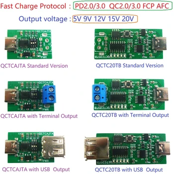 Tip C PD QC AFC Rapid de Încărcare Momeală Declanșa Modulul de 5V DC 9V 12V 15V 20V Ieșire pentru Încărcător WIFI Router Inteligent Boxe de Camera