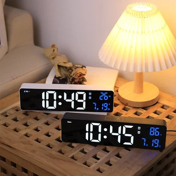 Ceas cu alarmă Inteligent cu LED Reîncărcabilă Digital Desktop Masă Electronice de Birou Ceas de Perete pentru Camera cu Temperatura de Electronice