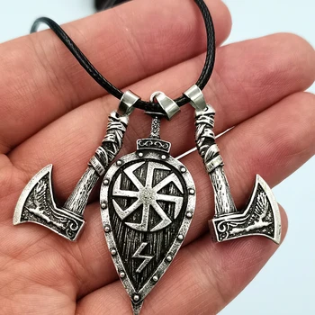 Norse Pirat Viking Odin raven Lup Slave Amuleta Sabie, Topor Scut Pandantiv Colier Ciocan, Topor Amuletă Talisman Bijuterii