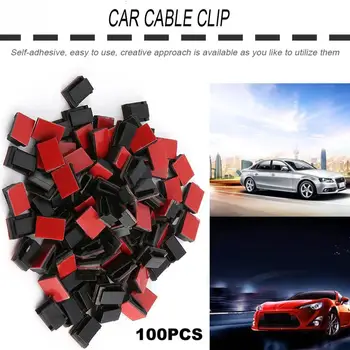 2019 100 de pc-uri Auto Adeziv Cablu Clipuri Fir Suport Cleme de Masina Cablu de Date Organizator de Management de Sârmă Cravată Cablu Suport Fix Clipuri