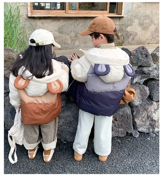 2022 Noi pentru Copii de Iarnă în Jos Jacheta Stil Coreea pentru Copii cu gluga Haina Copilului Haine Pentru Baiat Pulover Catifea Ține de Cald Fată de Îmbrăcăminte
