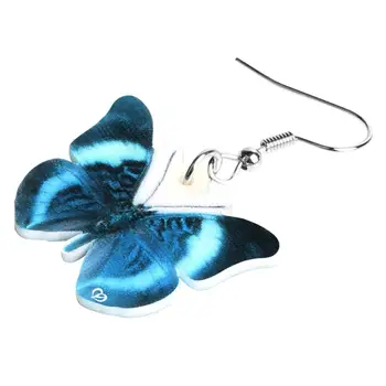 WEVENI Acrilic Albastru Drăguț Morfo Cercei Fluture Mare de Imprimare de Insecte Animale Legăna Picătură de Bijuterii Pentru Femei Fete Adolescente Noutate Cadou