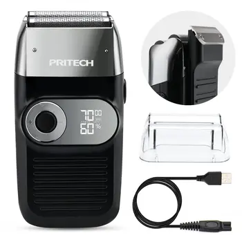 Pritech Reincarcabil aparat Electric de Ras pentru Bărbați cu Acumulator aparat de Ras Impermeabil Barba, Tuns Parul Capului Remover Siguranță Frizer Accesorii