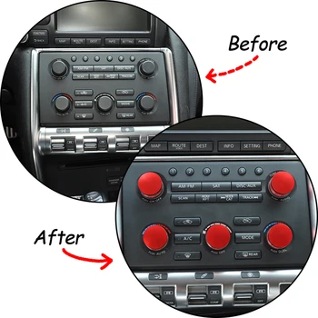 Pentru Nissan GTR R35 2008-2016 Aliaj de Aluminiu Mașină Roșie Aer Conditionat Butonul de Volum Capac Inel Decorativ Autocolante Accesorii Auto