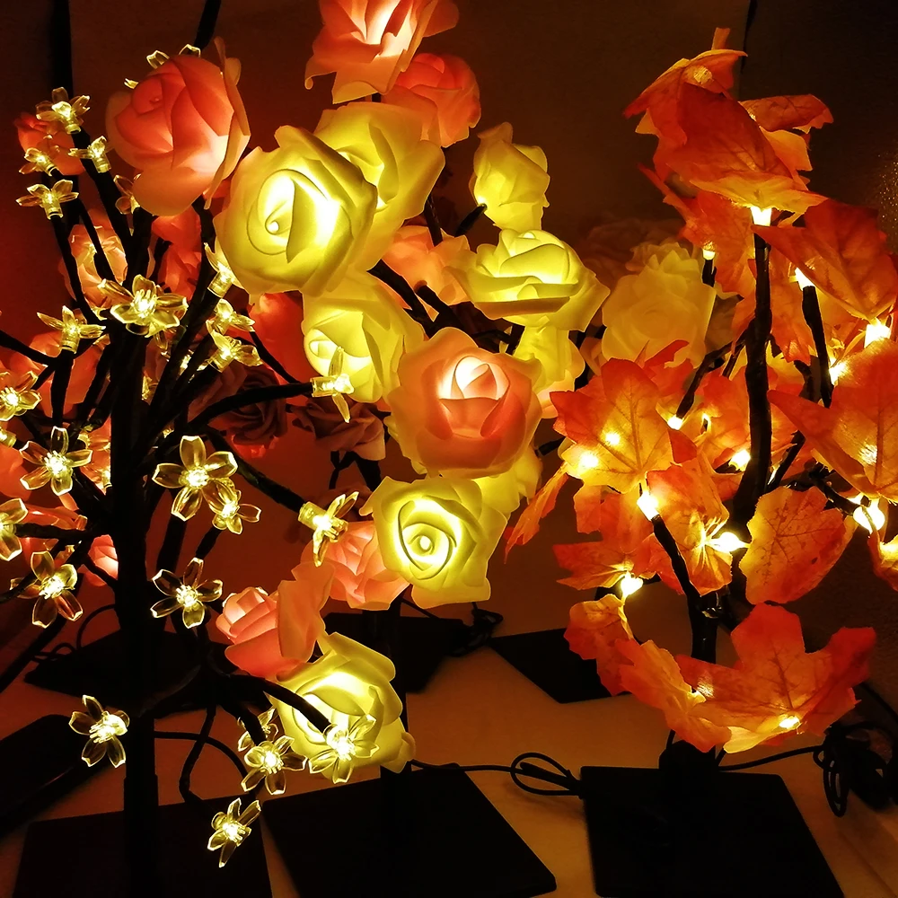 begin approach italic Led lumina de noapte a crescut usb copac floare lampă de masă zână arțar  frunze pentru decor acasă luces de nunta petrecere de craciun decor  dormitor vanzare < Lumini & Iluminat \